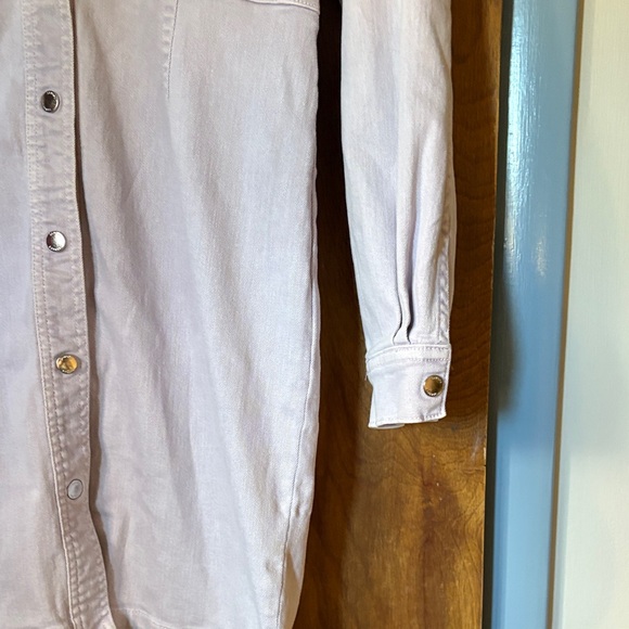 Samsoe Samsoe Lilac Button-Up Long Sleeve Denim Shirt Dress - Picture 7 of 10